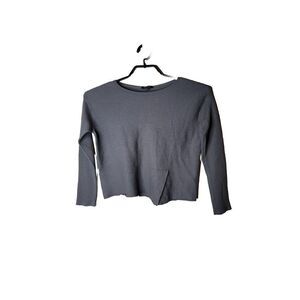 Lafayette 148 New York Women's Gray Wool Crop Sweater Size Medium t75